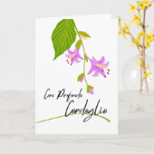 Con Profondo Cordolio Sympathie Italiaanse Hosta Kaart (Gele Bloem)