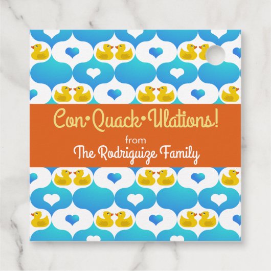 Con·Quack·Ulations! kruisende eenden Bedankjes Labels (Achterkant)