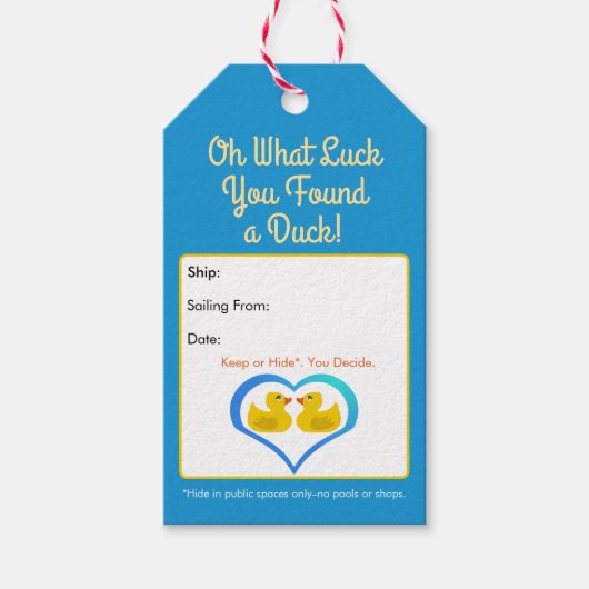 Con·Quack·Ulations! kruisende eenden blanco Cadeaulabel (Voorkant)