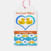 Con·Quack·Ulations! kruisende eenden blanco Cadeaulabel (Achterkant)