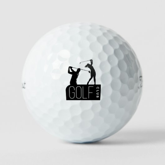 con silueta de golfistas golfballen (Voorkant)