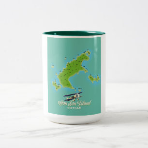 Con Son eiland kaart Vietnam Tweekleurige Koffiemok