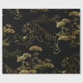 con tigre estilo japonés cadeaupapier (Vlak)