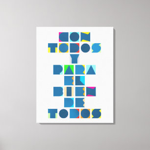 CON TODOS White Colorful Canvas Afdruk