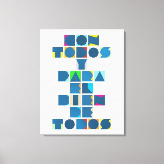 CON TODOS White Colorful Canvas Afdruk (Voorkant)