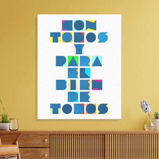 CON TODOS White Colorful Canvas Afdruk (Insitu (Woonkamer))