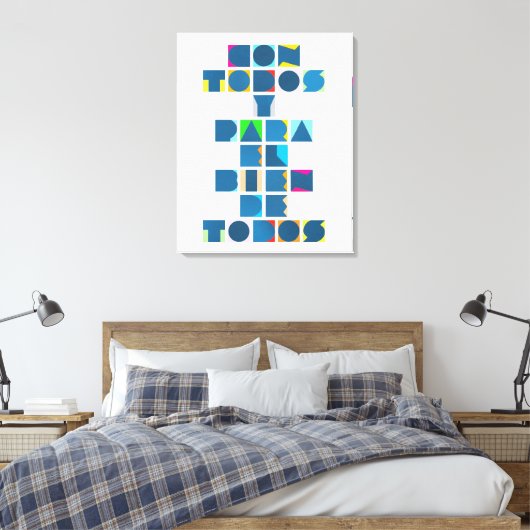 CON TODOS White Colorful Canvas Afdruk (Insitu (Slaapkamer))