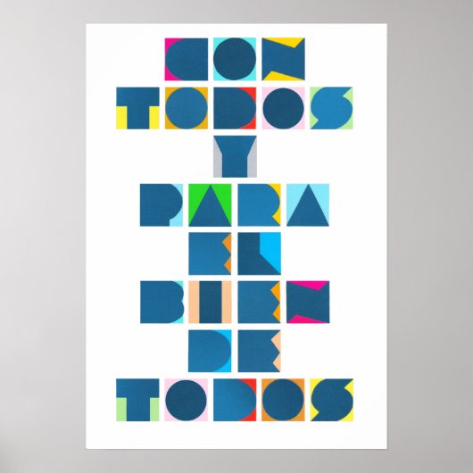 CON TODOS White Colorful Poster (Voorkant)