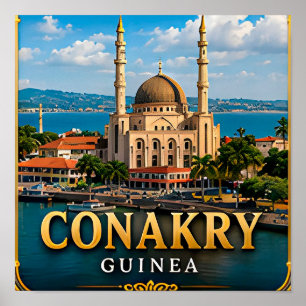 Conakry Atlantische kust en tropische haven Poster