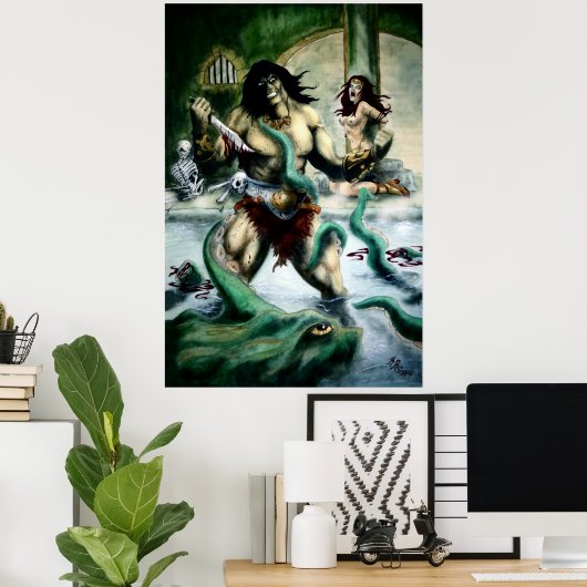 Conan vs. Octopus Poster (Thuiskantoor)
