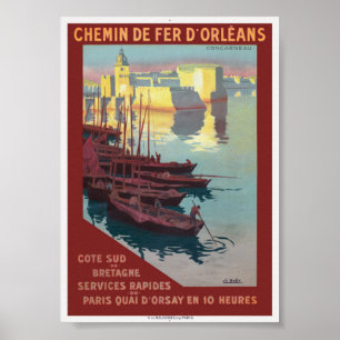 Concarneau Frankrijk Vintage Poster 1919