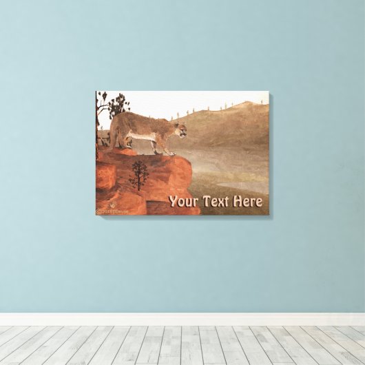 Concentratie - Cougar Canvas Afdruk (Insitu (Houten vloer))