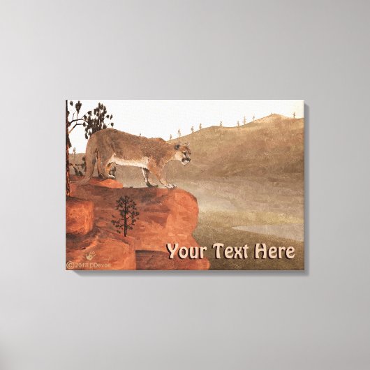 Concentratie - Cougar Canvas Afdruk (Voorkant)