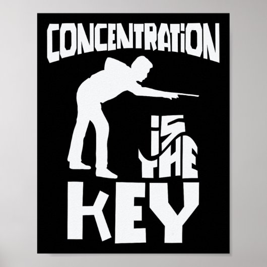 Concentratie is de belangrijkste grappige pool bil poster (Voorkant)