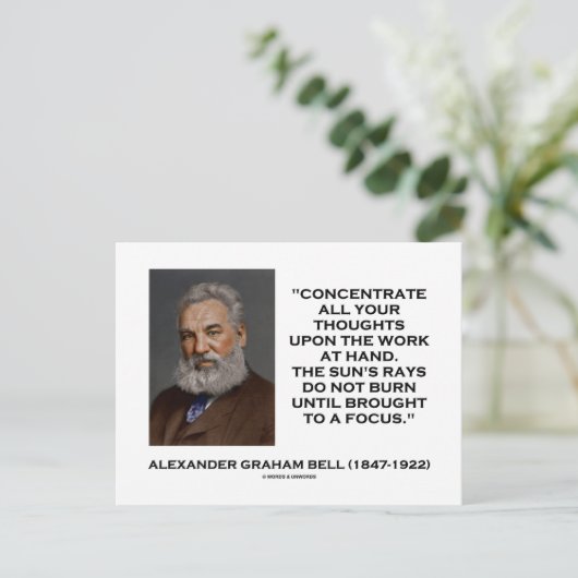 Concentreer al uw ideeën op het werkgalnotering briefkaart (Staand voorkant)