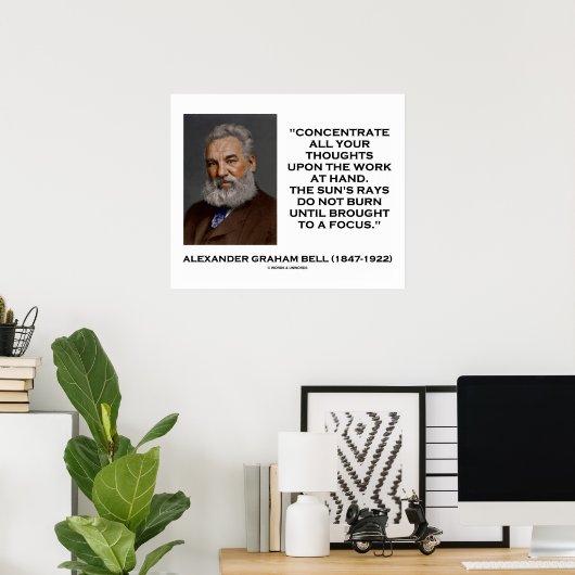 Concentreer al uw ideeën op het werkgalnotering poster (Thuiskantoor)