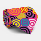Concentreerde cirkels grafische ontwerp Levenkleur Stropdas (Opgerold)