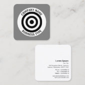 Concentreerde cirkels - Grijs #7F7F7F Vierkante Visitekaartje (Voorkant / Achterkant)