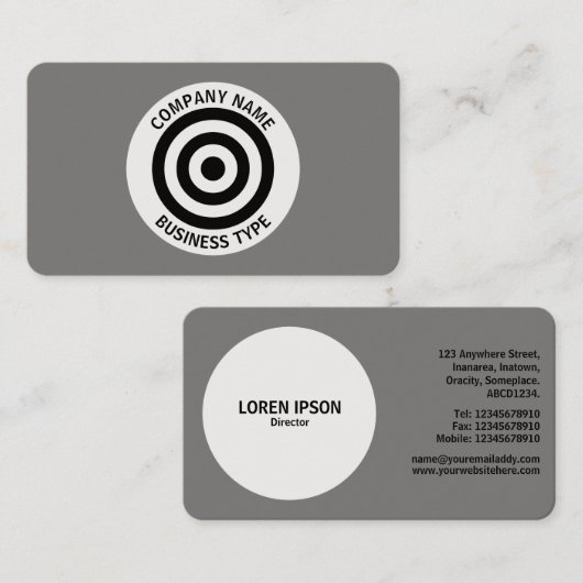 Concentreerde cirkels - Grijs #7F7F7F Visitekaartje (Voorkant / Achterkant)