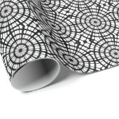 Concentreerde cirkels Spider web zwart op wit Cadeaupapier (Rol Hoek)