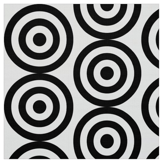 Concentreerde cirkels - zwart op wit stof (Swatch)