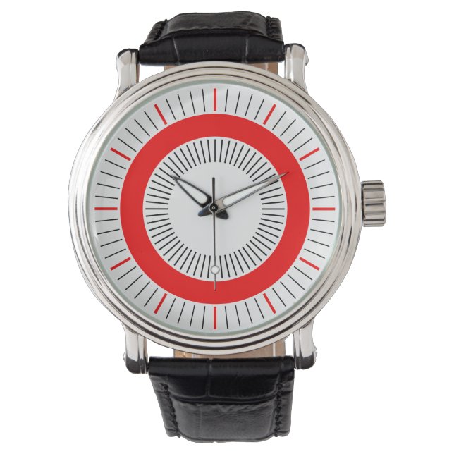 Concentreerde stralen - rood horloge (Voorkant)
