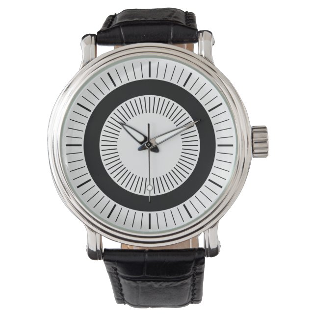 Concentreerde stralen - zwart horloge (Voorkant)