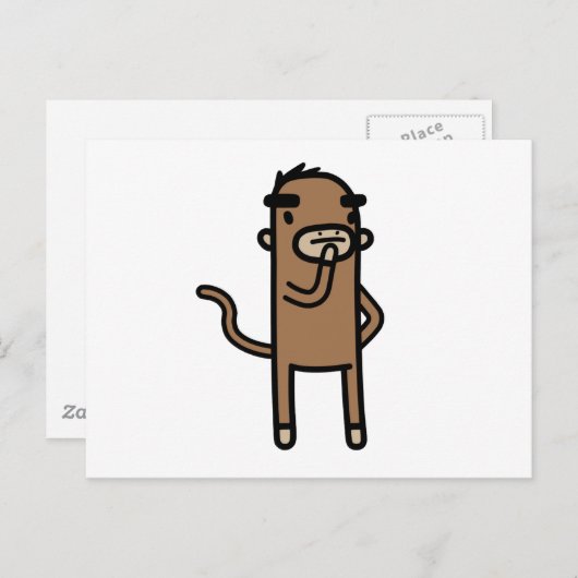 Concentrerende aap briefkaart (Voorkant / Achterkant)