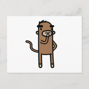 Concentrerende aap briefkaart