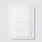 Concentric Arch Minimal Modern Wedding Monogram Vellum Uitnodigingen (Offset (Uitnodiging))