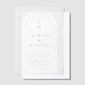 Concentric Arch Minimal Modern Wedding Monogram Vellum Uitnodigingen (Offset)