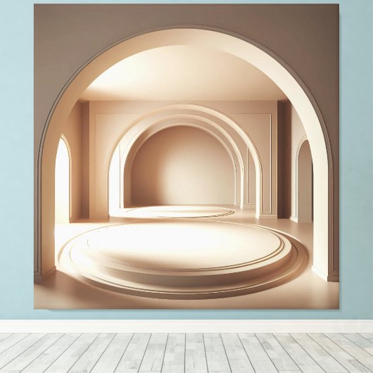 Concentric Arch Platforms Canvas Afdruk (Insitu (Houten vloer))