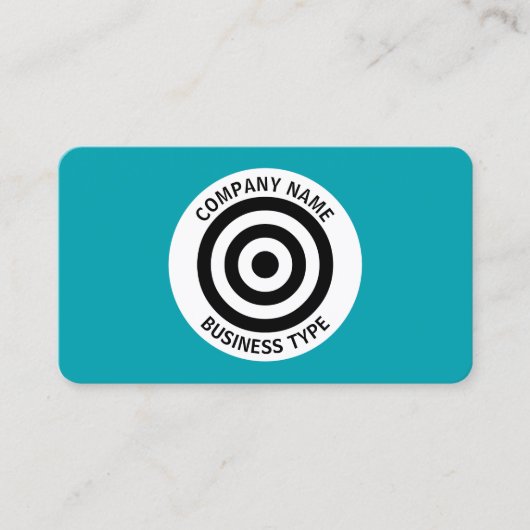 Concentric Circles - Blue #009FAE Visitekaartje (Voorkant)