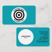 Concentric Circles - Blue #009FAE Visitekaartje (Voorkant / Achterkant)