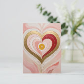 Concentric Heart Blossom Briefkaart (Staand voorkant)