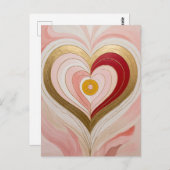 Concentric Heart Blossom Briefkaart (Voorkant / Achterkant)