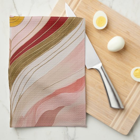 Concentric Heart Blossom Theedoek (Quarter Fold)