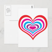 Concentric Hearts Briefkaart (Voorkant / Achterkant)