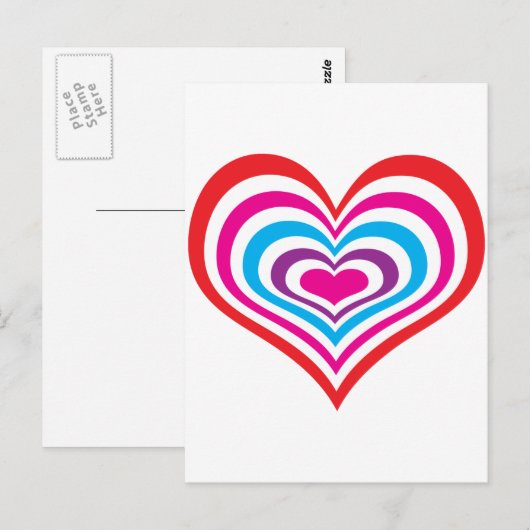 Concentric Hearts Briefkaart (Voorkant / Achterkant)
