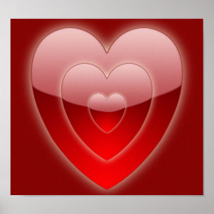 Concentric Hearts Canvas afdrukken Poster