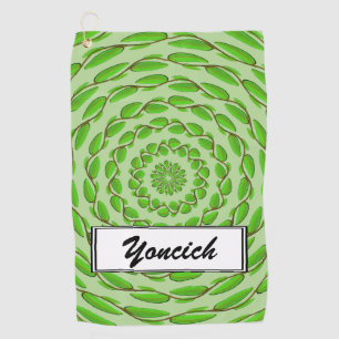 Concentric Leaf Rings van Kenneth Yoncich Golfhanddoek
