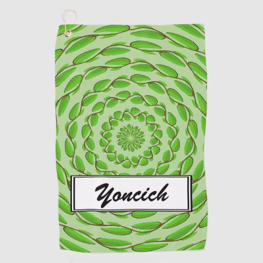 Concentric Leaf Rings van Kenneth Yoncich Golfhanddoek (Voorkant)