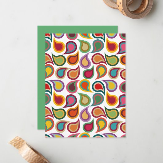 Concentric Paisleys Notitiekaartje (Voorkant / Achterkant in situ)