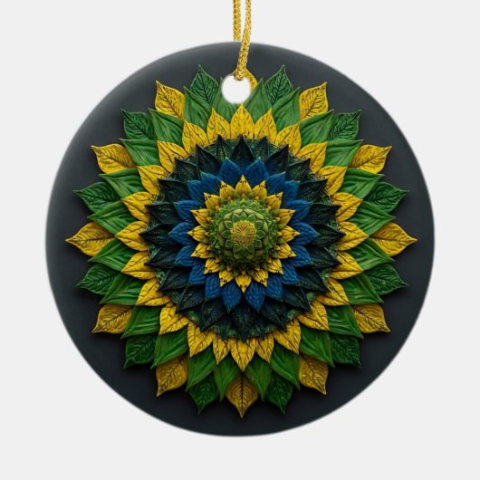 Concentric Solar Foliage - Ceramic Ornament (Voorkant)