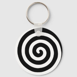 Concentric Spiral in Black & White Sleutelhanger
