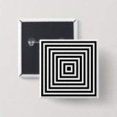 Concentric Squares Infinity Optical Art Button (Voorkant /achterkant)