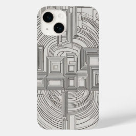 Concentric Squares Line Art Case-Mate iPhone 14 Hoesje