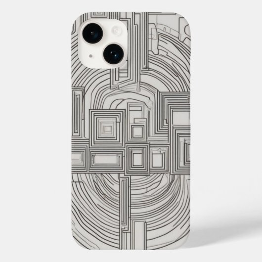 Concentric Squares Line Art Case-Mate iPhone Case (Achterkant)