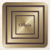 Concentric Squares Monogram Onderzetter Set (Voorkant)