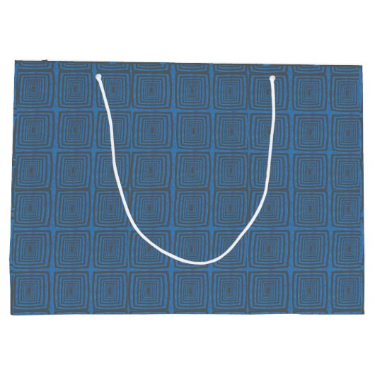 Concentric Wavy Squares on a mottled blue paintbox Groot Cadeauzakje (Achterkant)